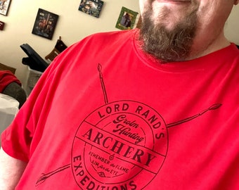 Lord Rand's Grolm Hunting Archery Expeditions - Wheel of Time Vintage Randland Souvenir Lightweight Tee - UNISEX SIZING