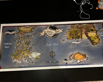 Wheel of Time FULL COLOR illustrated canvas map by Rob Christianson | LARGE 45x18” (Limited Edition)