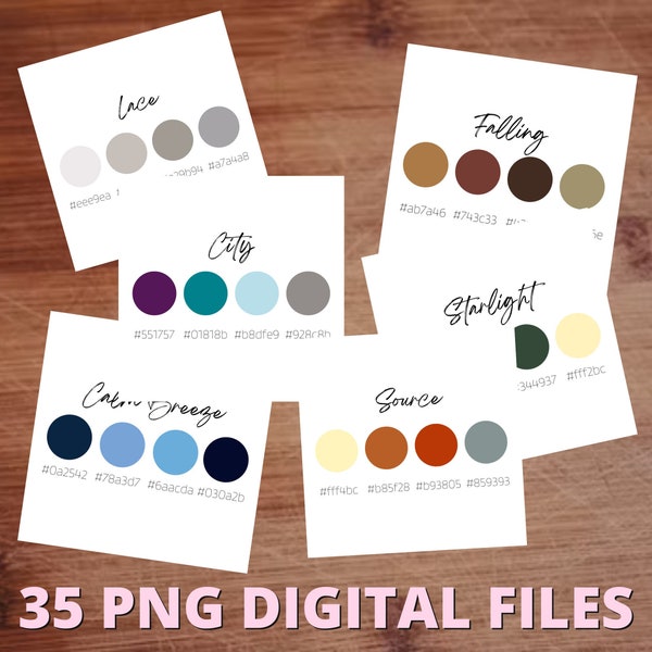 DIGITAL Wedding Color Schemes Color Swatches Palette for Wedding Bridesmaid Dresses with Hex Codes for Wedding Graphic Designers Stationary