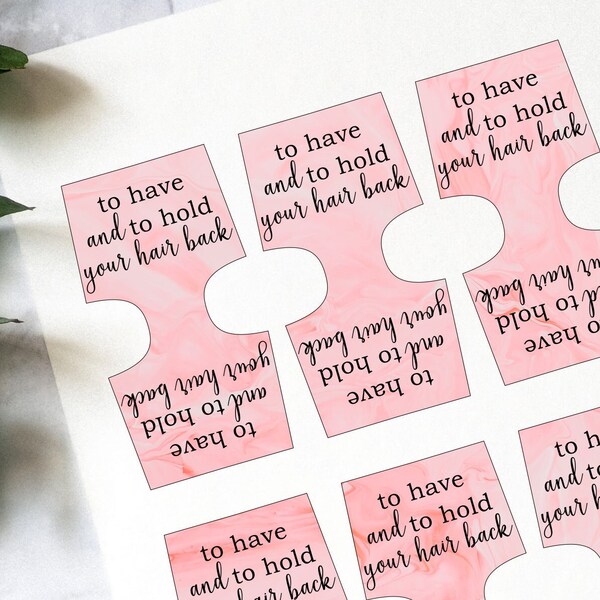 DIGITAL To Have and To Hold Your Hair Back Card for Scrunchies and Hair Ties Card Bridesmaid Proposal Bridal Party Bachelorette Tag Pink