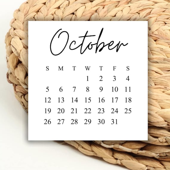 Buy DIGITAL 2025 October Square Calendar Printable Digital Download for Wedding Save the Dates and Wedding DIY 2025 Print Out Calendar Weekdays Online in India - Etsy