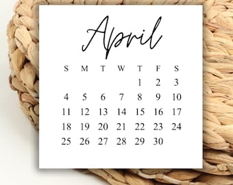 Calendario cuadrado DIGITAL de abril de 2027, imprimible, descarga digital para bodas, guardar la fecha y hacer uno mismo, calendario imprimible de 2027, días de la semana.