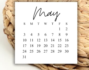 Calendario cuadrado de mayo DIGITAL 2026, descarga digital imprimible para bodas, guardar la fecha y hacer bricolaje para bodas, calendario imprimible de 2026, días de la semana
