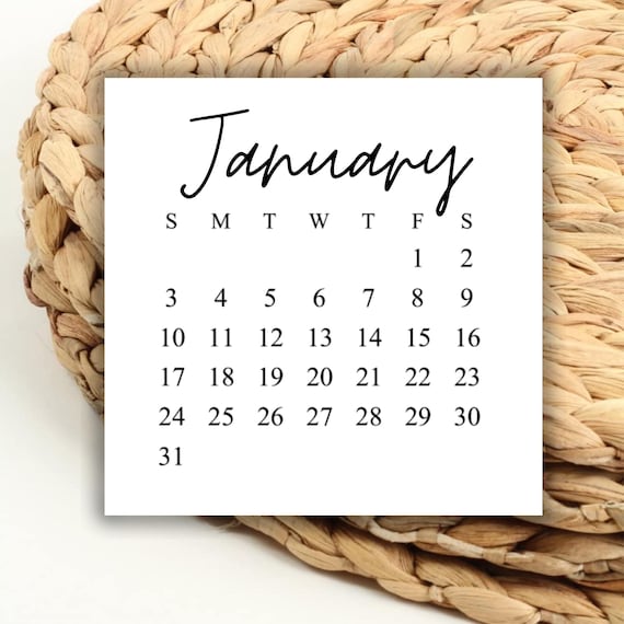 DIGITAL 2027 January Square Calendar Printable Digital Download for Wedding  Save the Dates and Wedding DIY 2027 Print Out Calendar Weekdays - Etsy