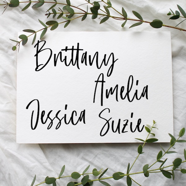 Name Decal, Bridesmaid Proposal, Wedding Favors, Labels, Bridesmaid Proposal Box, Maid of Honor Proposal, Bridal Party Gift Tag ,Handwritten