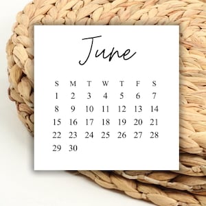 Calendario cuadrado DIGITAL de junio de 2025 para imprimir, descargar digitalmente para guardar la fecha de la boda y calendario de bricolaje para imprimir de 2025