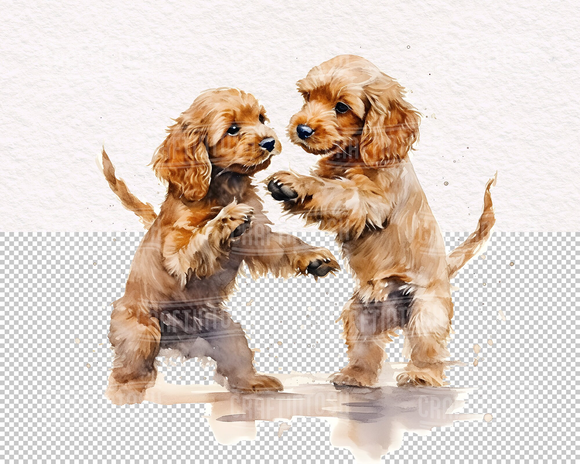 Watercolor Cockapoo Dog PNG Clipart - Cute Puppies Pet Portrait Animal ...