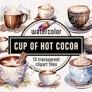 Aquarel warme chocolademelk clipart PNG transparant warme chocolademelk clipart Gastronomische warme chocolademelk warme chocolademelk partij Instant download commercieel gebruik