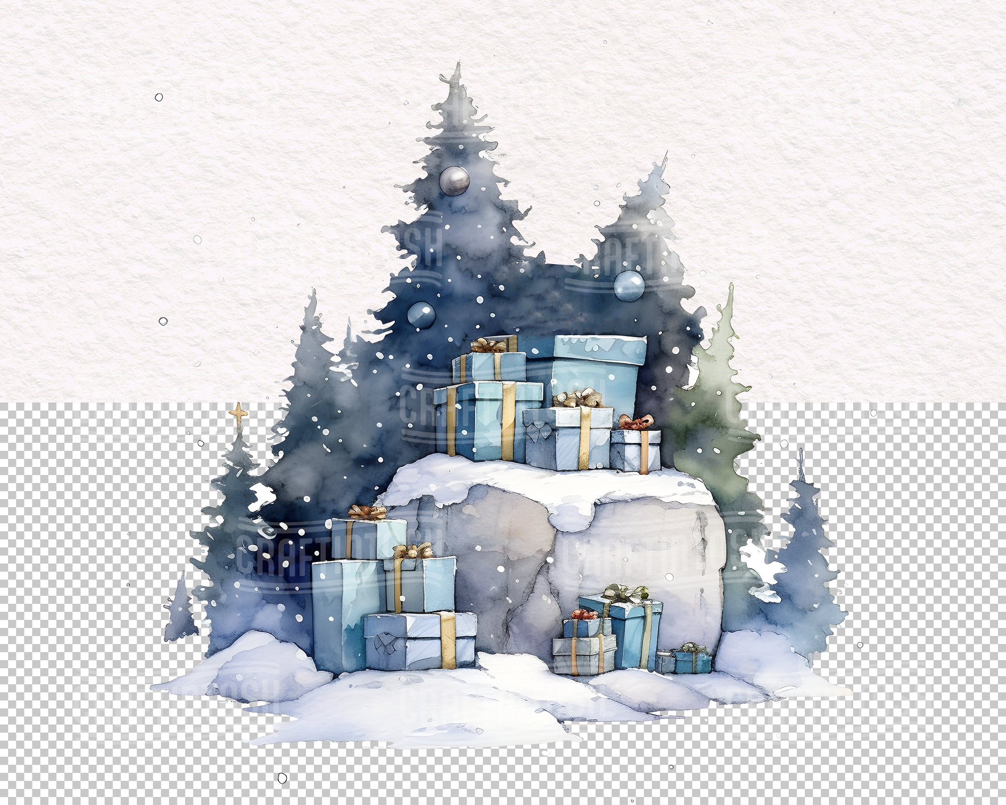 Watercolor Full Moon Forest Clipart Transparent Goodnight Moon Art PNG