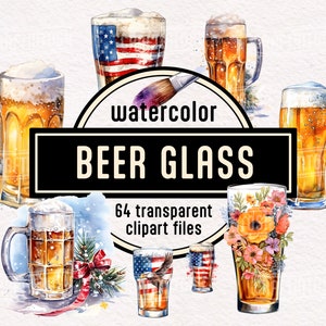 Aquarel bierglas clipart PNG Boho drankjes Amerikaanse brouwstickers Bloemenbier Cottagecore bierhoofd Oktoberfest kerstbiercafé