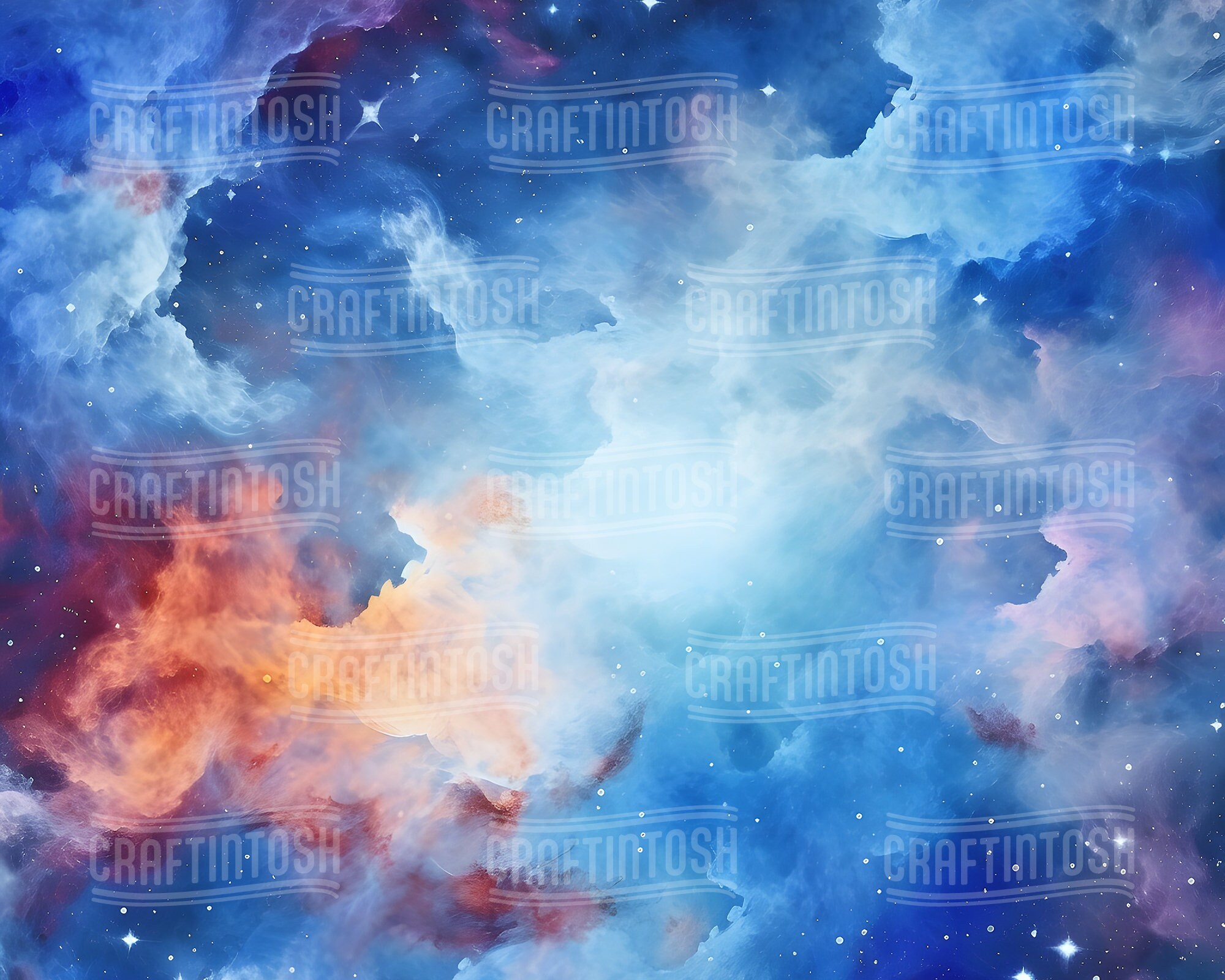 Painted Galaxy Digital Paper, Seamless Watercolor Starry Night ...