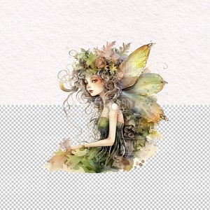 Watercolor Whimsical Fairy Clipart Garden Flower Fairy Enchanted Forest ...