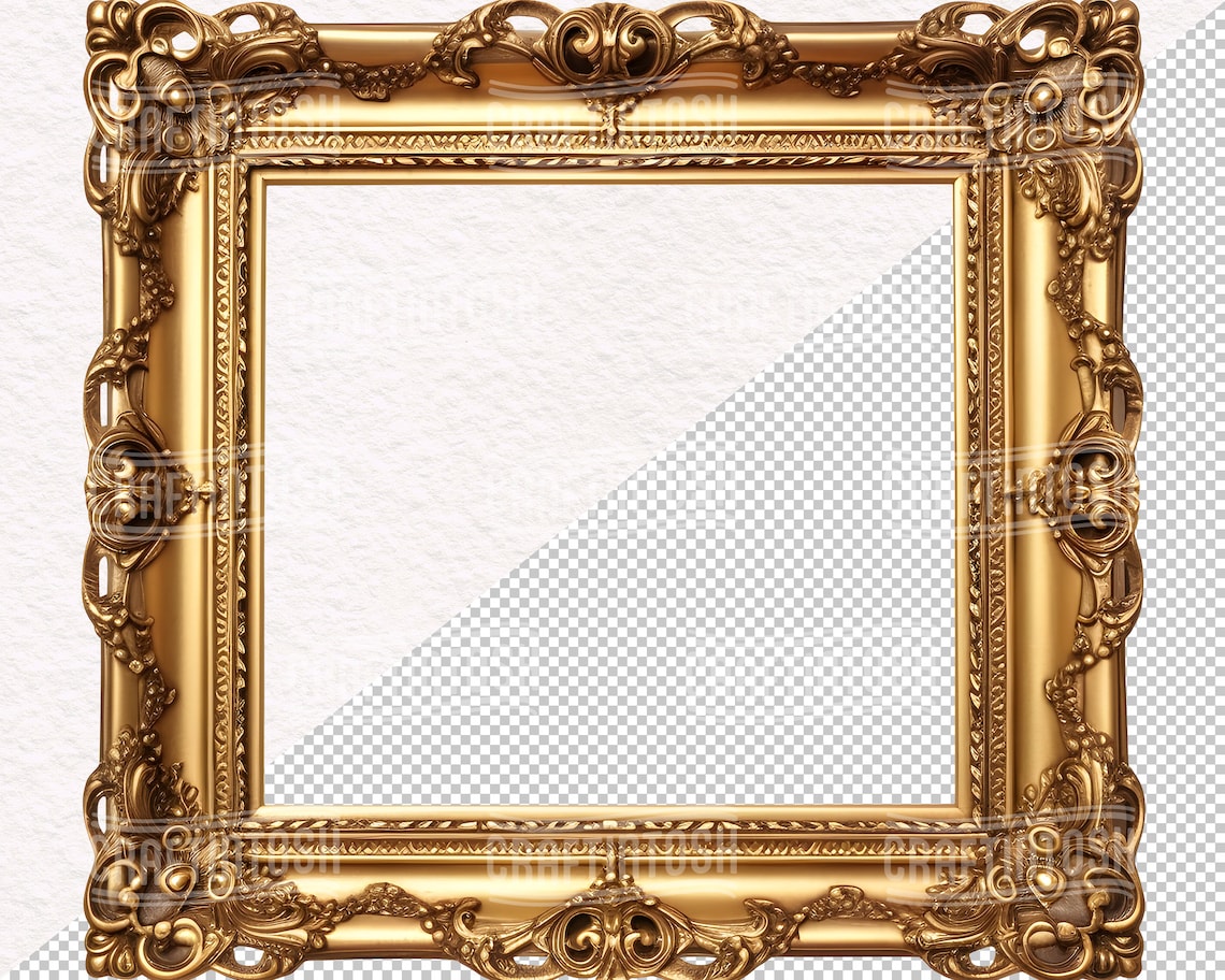 Vintage Gold Frames Clipart Bundle - High Resolution Printable Picture ...