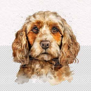 Watercolor Cockapoo Dog PNG Clipart - Cute Puppies Pet Portrait Animal ...