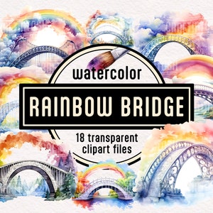 Watercolor Rainbow Bridge Clipart: Pet Memorial PNG (Digital Download)