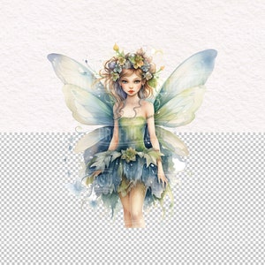 Watercolor Whimsical Fairy Clipart Garden Flower Fairy Enchanted Forest ...