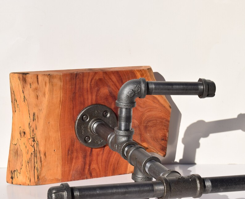 Iron Pipe WatchJewelry Holder on Florida Live Edge CedarWatch storagejewelry storagejewelry treewatch treeindustrial jewelry