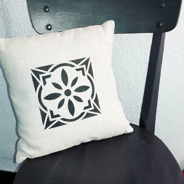 Petit Coussin Décoratif Azulejo en Lin