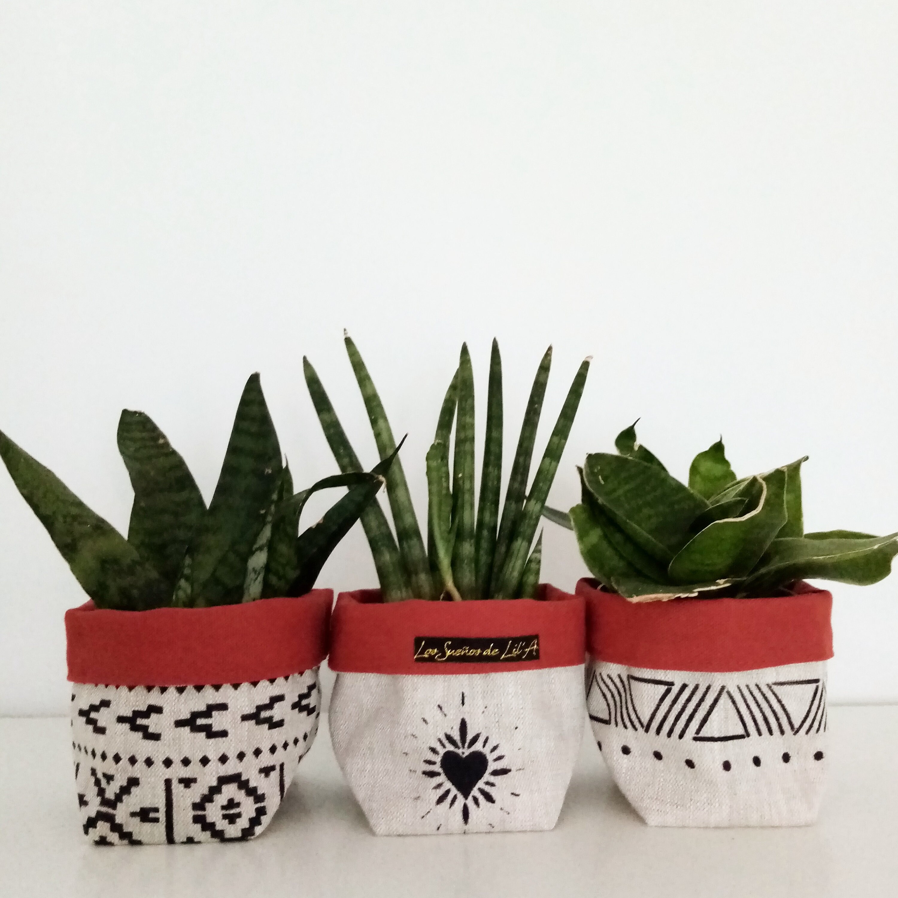 Mini Panier de Rangement /Vide Poche/Cache Pot en Lin Ethnique Andes Intérieur Terracotta