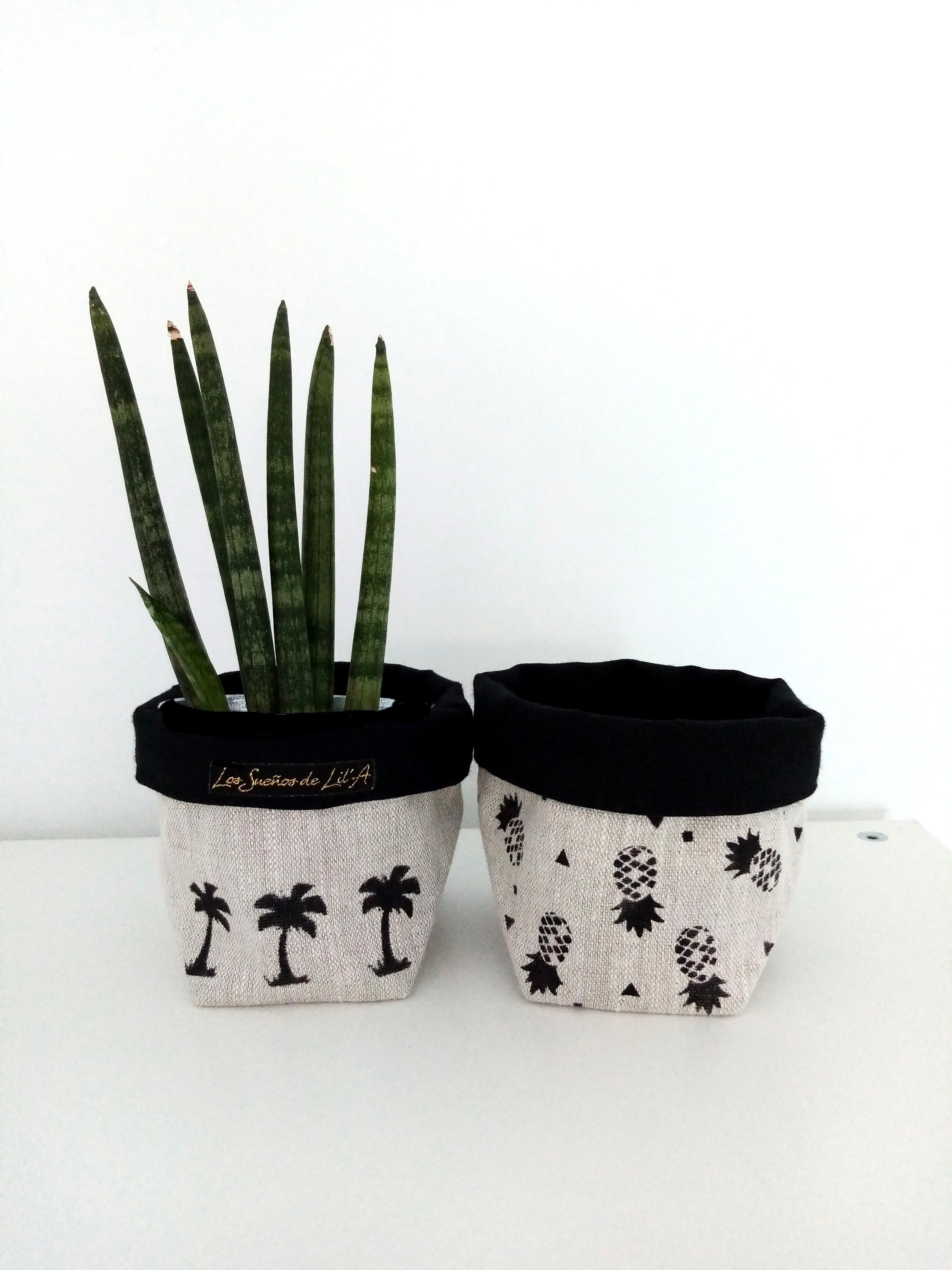 Mini Panier de Rangement /Vide Poche/Cache Pot en Lin Ananas