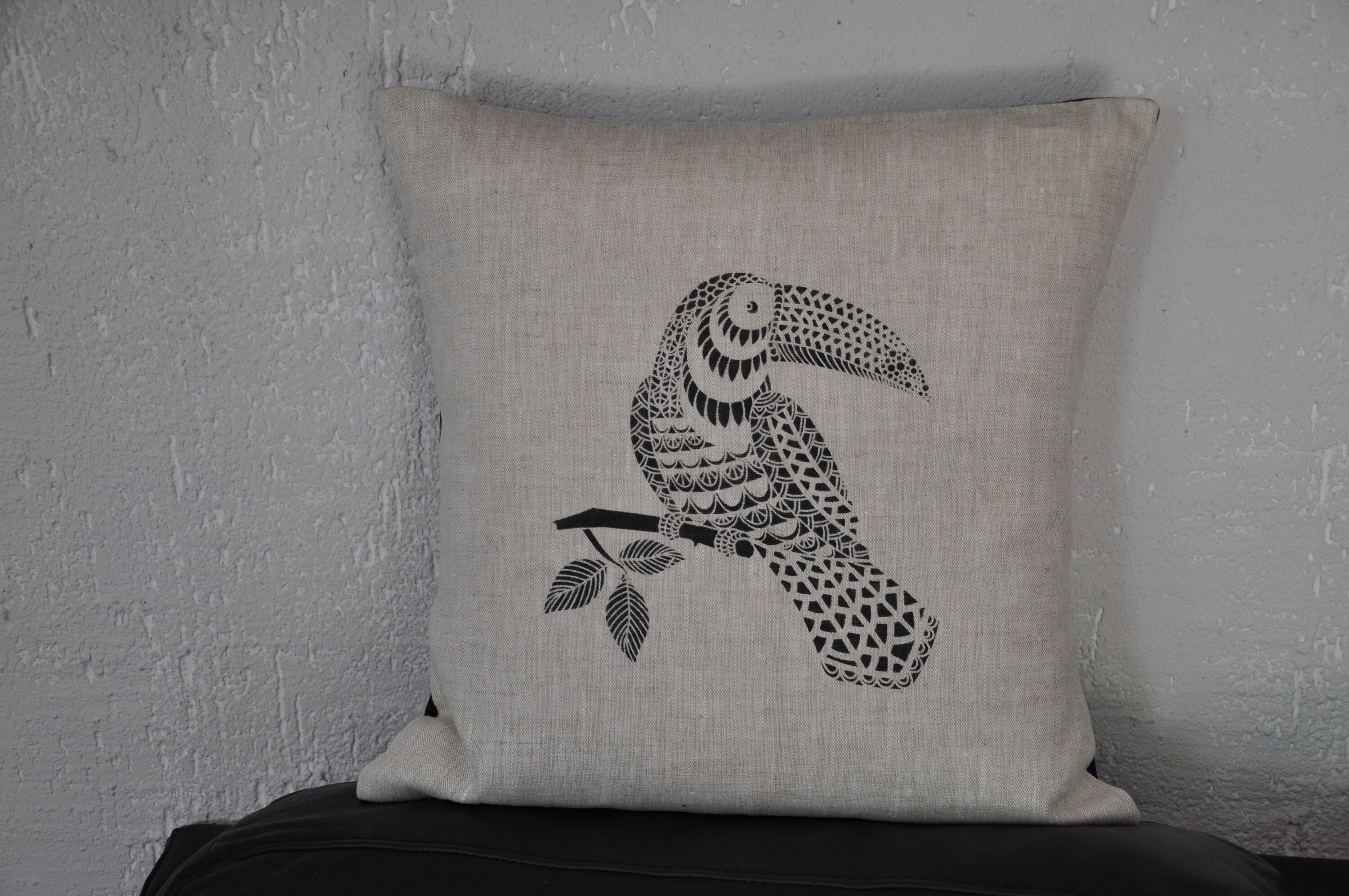 Coussin Toucan en Lin