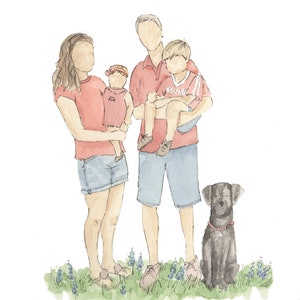 Custom Watercolor Family Portrait Illustration image 5