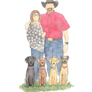 Custom Watercolor Family Portrait Illustration image 9