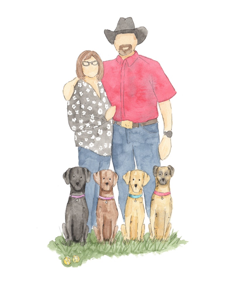 Custom Watercolor Family Portrait Illustration image 9