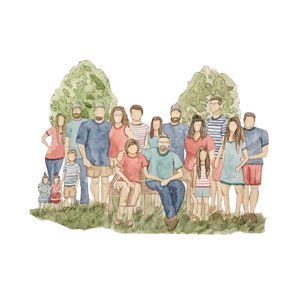 Custom Watercolor Family Portrait Illustration image 3