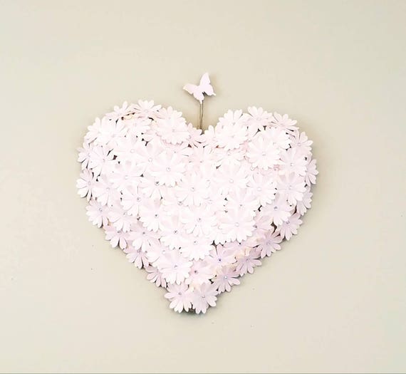 Valentines Day Gift Pink Heart Wall Art White Image 0