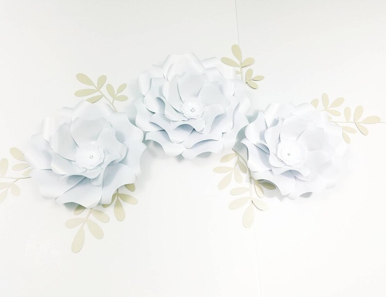 White Paper Flowers Nursery Wall Decor Large Wedding Girls Room Flower