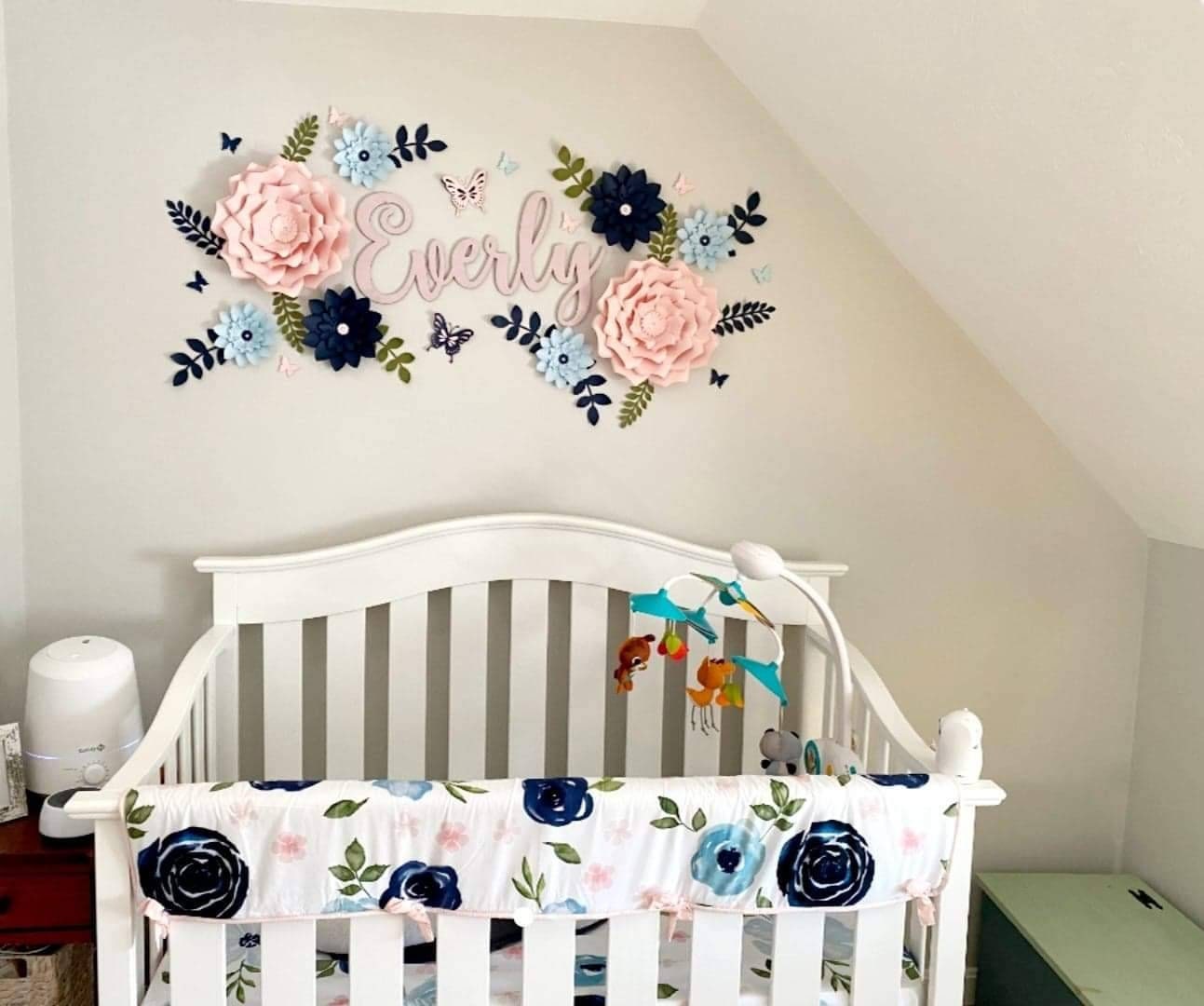 Navy Pink Nursery Etsy
