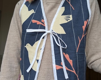 Reversible Vest with Tie Front