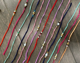 Handmade 5-Bead Rakhi Bracelet: Multicolor Cotton Rakhi
