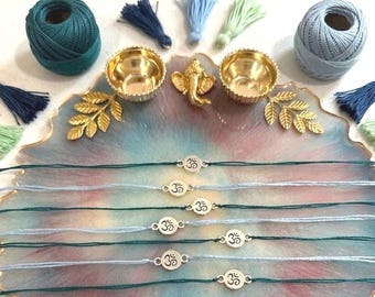 Om Rakhi: Om, Adult Rakhis, Rakhi, Rakshabandhan, Multicolor Indian Rakhi Bracelets, Rakhi sets, Rakhi for brothers, Rakhi for sisters
