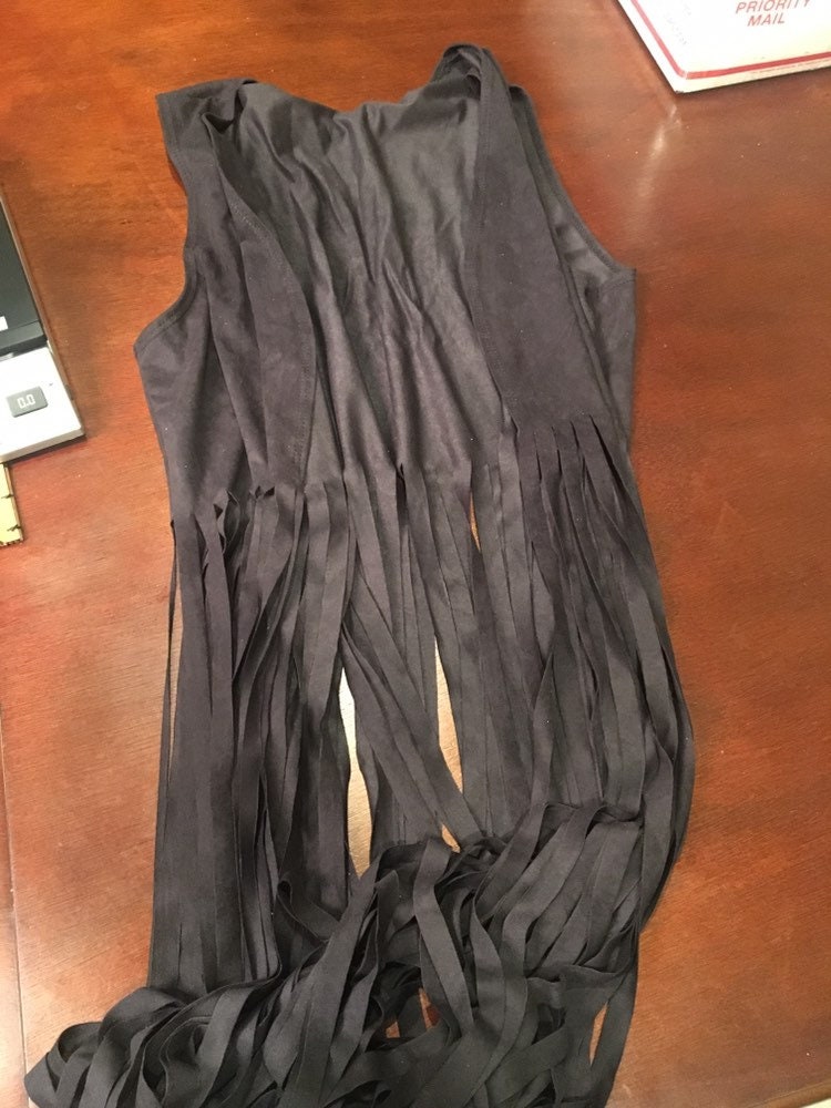 Suede Classic Stylish Fringe Long Vest - Etsy
