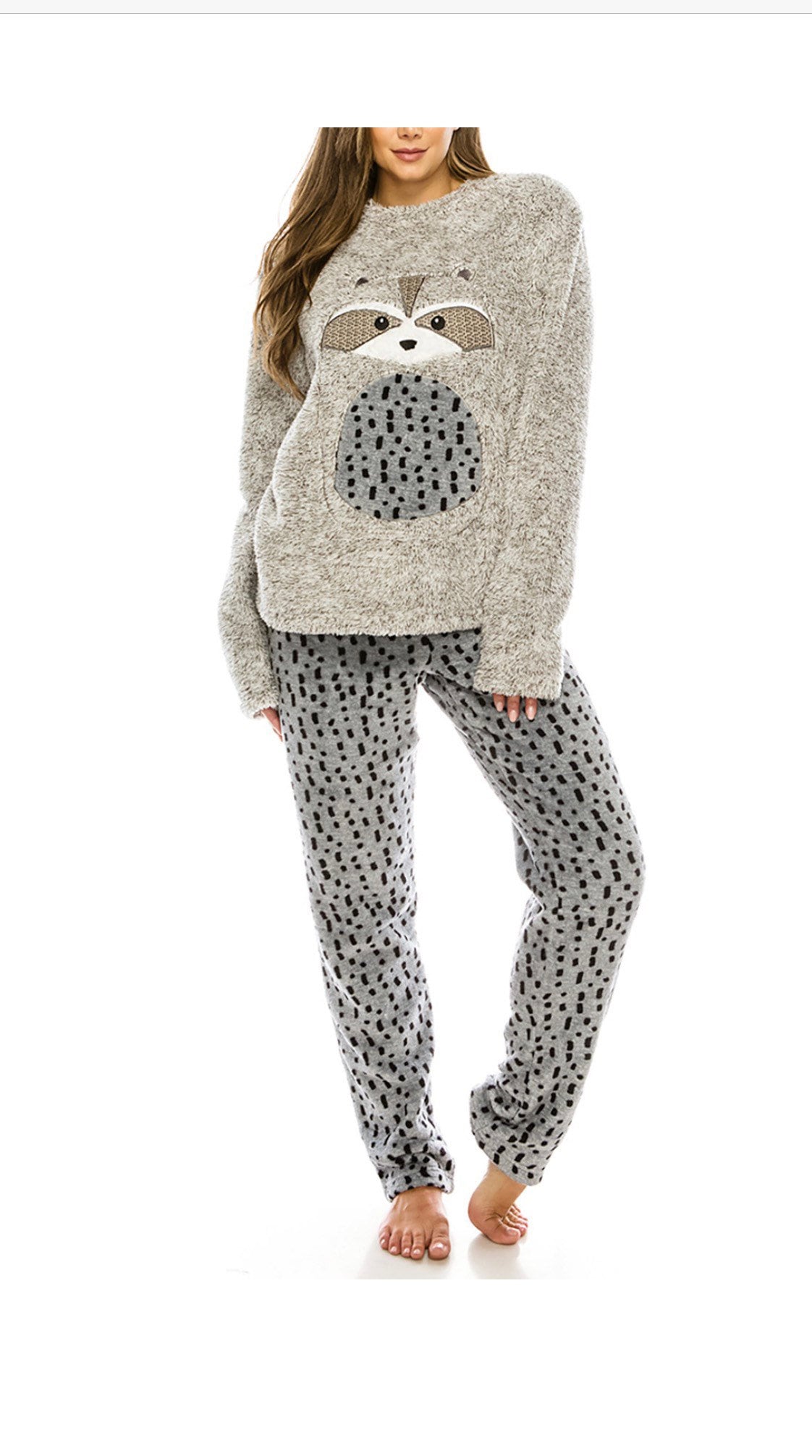 Cozy comfy cute raccoon fleece pajama set Etsy.de