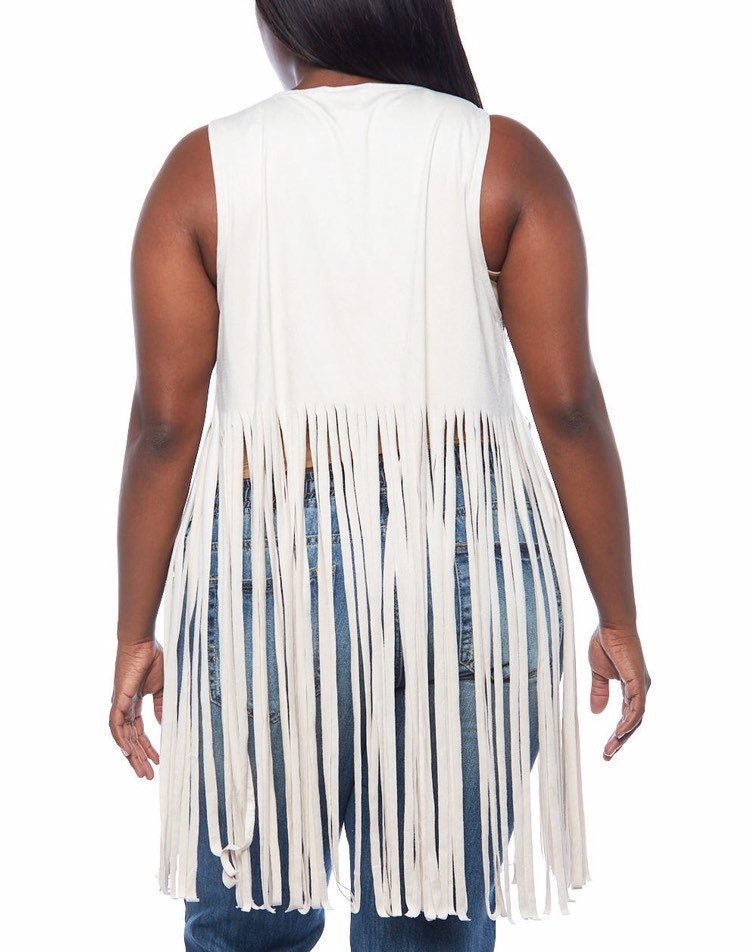 Suede Classic Stylish Fringe Long Vest - Etsy