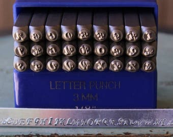 3mm Elegant Corsiva Font Uppercase Metal Stamp Letter Set - Jewelry Stamp - SGE-1U