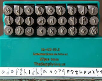 6mm Jenna Sue Font Lowercase Metal Stamp Letter Set - Supply Guy Stamp - SGCH-JSL6MM