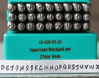 3mm Blackjack Font Uppercase Metal Stamp Letter Set - Supply Guy Stamp - SGCH-BJU3MM