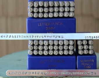 3mm Dotz Font Combination Metal Stamp Letter and Number Set - Jewelry Stamp - SGE-12ULN