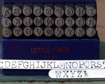 6mm Typewriter Font Uppercase Metal Stamp Letter Set - Jewelry Stamp - SGE-16U