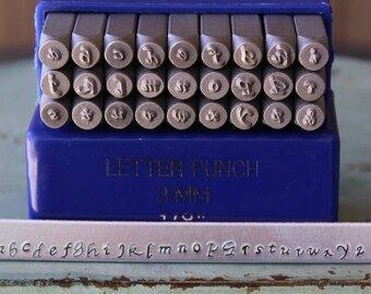 3mm Elegant Corsiva Font Lowercase Metal Stamp Letter Set - Jewelry Stamp - SGE-1L