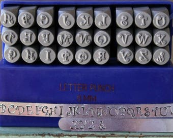 6mm Curlz Font Uppercase Metal Stamp Letter Set - Jewelry Stamp - SGE-14U
