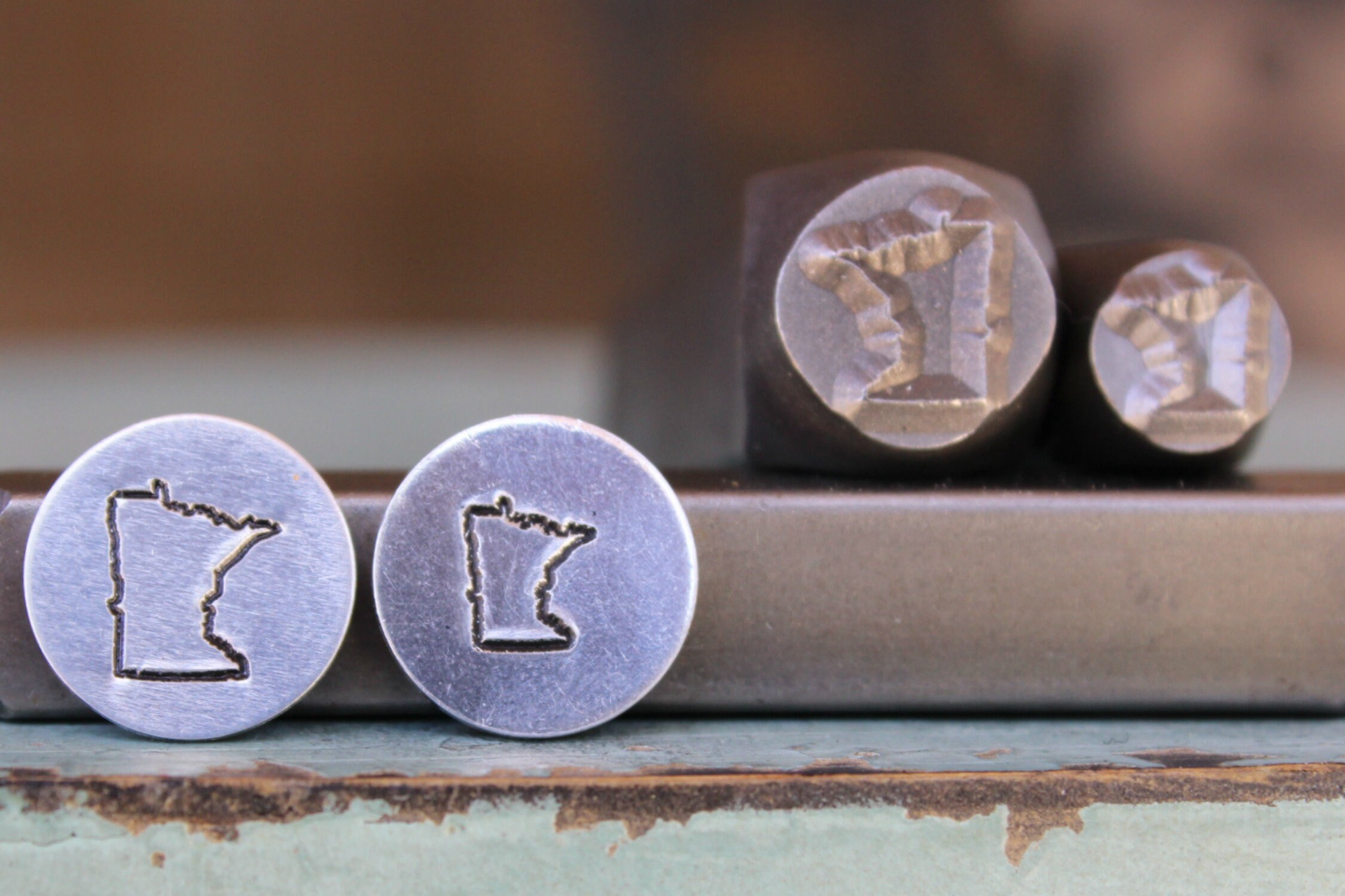 8mm (3/8") and 6mm (1/4") Minnesota State Metal Design 2 Stamp Set - Supply Guy Stamp - SGCH-MN345