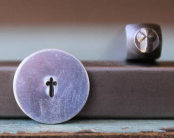 3mm Mini Cross DIY Jewelry Making Metal Design Stamp - Stamping Kit, Tools, Press, Machine & Supplies - SGCH-154