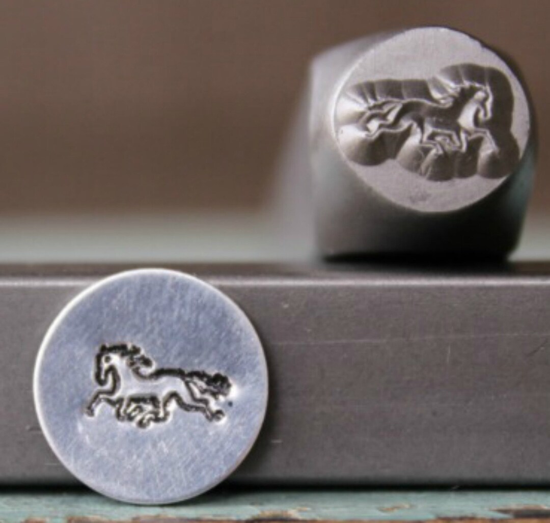 Stamped Metal Running Horses 8mm Running Horse DIY Jewelry Making Metal Design Stamp - Stamping Kit ...