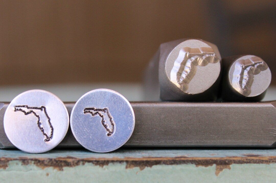 8mm 3/8 and 6mm 1/4 Florida State Metal Design 2 Stamp Set Supply Guy