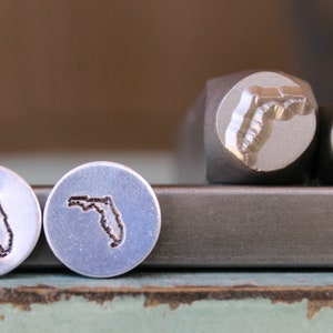 8mm (3/8&quot;) and 6mm (1/4&quot;) Florida State Metal Design 2 Stamp Set - Supply Guy Stamp - SGCH-FL331